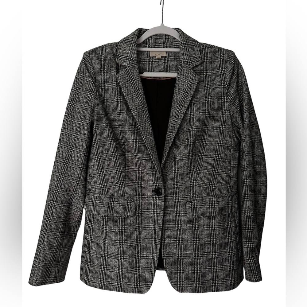Loft Plaid Button Front Blazer - image 7